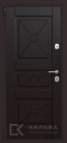 Фото №2 «Входная дверь зелёная снаружи и МДФ венге геометрия №4»