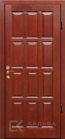 Фото «Железная дверь красное дерево и МДФ с аркой №7»
