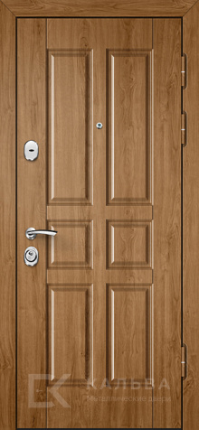 Фото «Металлическая дверь с МДФ под дуб золотистый классическая филёнка №179»